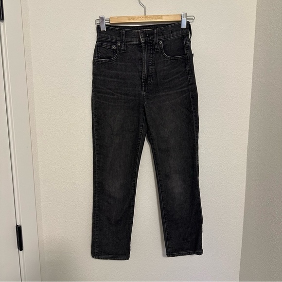 Madewell The Perfect Vintage Crop Fit Jeans Charcoal Black Sumner Wash Size 23 - Picture 2 of 11